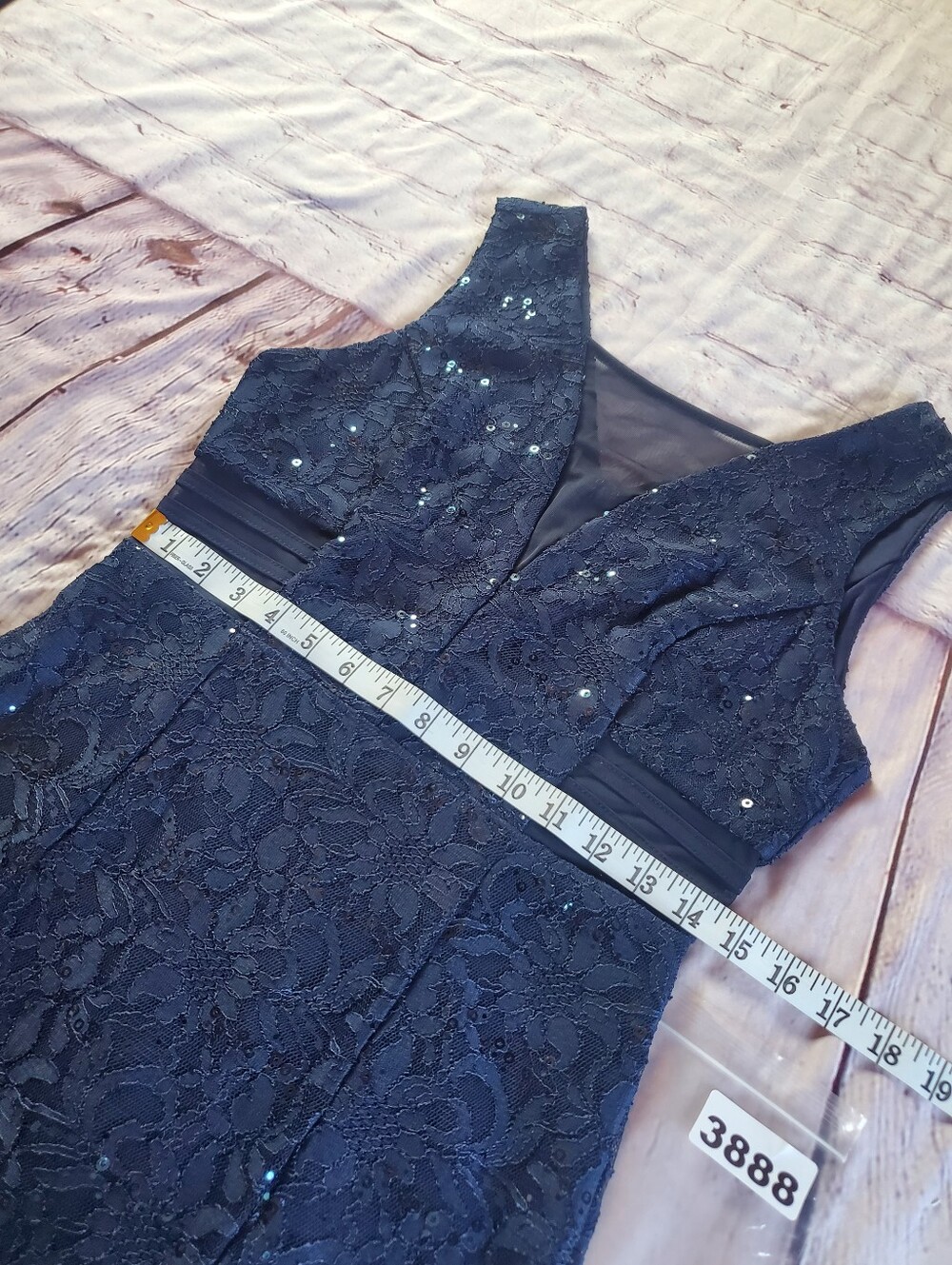 Alexa B Nites Mesh Sheer Lace Sequin Evening Dress Mermaid Gown Formal Prom 8 - Picture 12 of 14